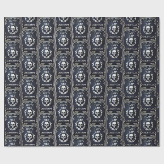 死王室のんだクリスマスの王様ブルー&シルバー ラッピングペーパー (フラット)