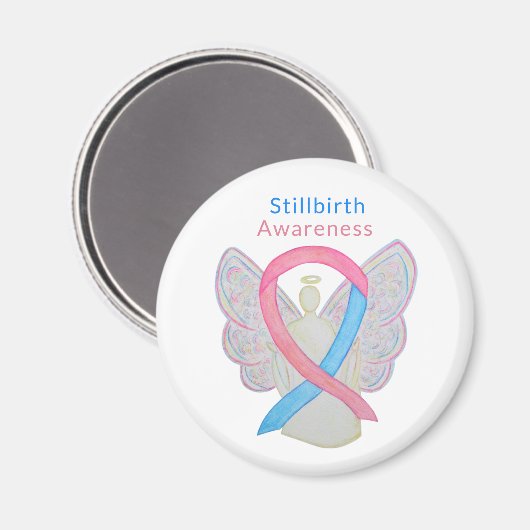 死産認識度リボンエンジェルアートマグネット マグネット (正面/裏面)