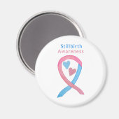 死産認識度リボンハートアートマグネット マグネット (正面/裏面)