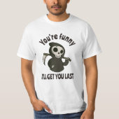 死神おもしろいスケルトンのハロウィーンの衣装 Tシャツ (正面)