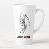 死神おもしろい引用文ハロウィン不気味ナイト カフェラテマグ (右)