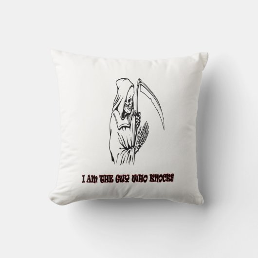 死神おもしろい引用文ハロウィン不気味ナイト クッション (正面)