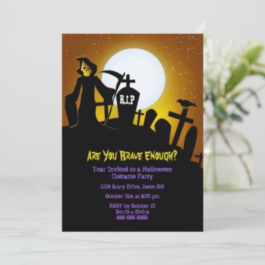 死神が怖いハロウィンパーティー 招待状 (スタンド正面)