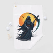 死神とスキザ – 怖いハロウィンシャツ ゴルフタオル (インサイチュ)