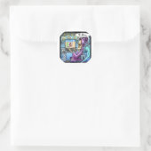 死神と鎌 コミカルなギフトカードとTシャツ ラウンドシール (バッグ)