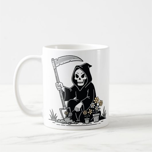 死神のガーデニングフラワー コーヒーマグカップ (左)