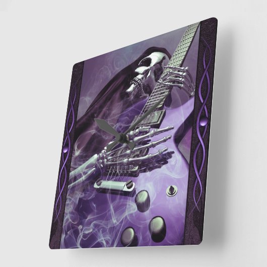 死神のギターの壁時計 スクエア壁時計 (傾斜)