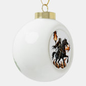 死神のスケルトン乗馬の炎 セラミックボールオーナメント (左)