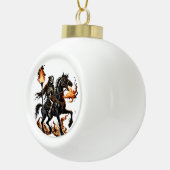 死神のスケルトン乗馬の炎 セラミックボールオーナメント (右)