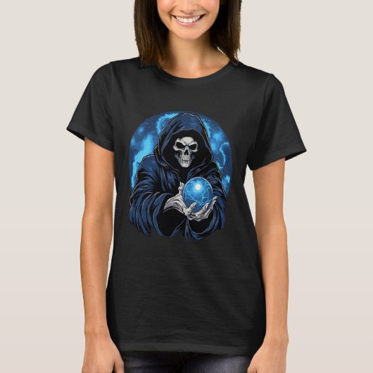 死神のスケルトン・ハロウィーン Tシャツ (正面)