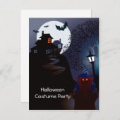 死神のハロウィンの衣裳のパーティの招待状 インビテーションポストカード (正面/裏面)