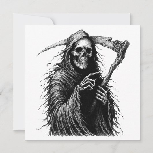 死神のハロウィンコスチュームパーティー招待状 シーズンカード (正面)
