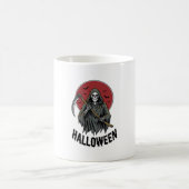 死神のハロウィン ビンテージ風彫刻アート_1 コーヒーマグカップ (中央)