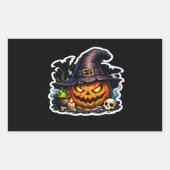 💀🎃 死神のハロウィン — 暗黒スケルトンの死神 長方形シール (正面)