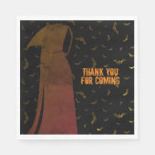 死神のフード付き不気味な飛んでいるこうもりハロウィーン スタンダードランチョンナプキン (正面)