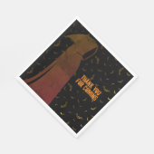 死神のフード付き不気味な飛んでいるこうもりハロウィーン スタンダードランチョンナプキン (角)