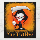 死神の不気味なおもしろい漫画 ワインラベル (シングルラベル)