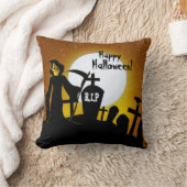 死神の恐ろしいハロウィーン クッション (ブランケット)