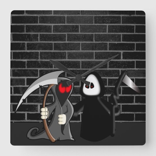 死神の死時計 スクエア壁時計 (正面)