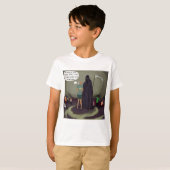 死神の真ん中に立ち往生するおもしろい Tシャツ (正面フル)
