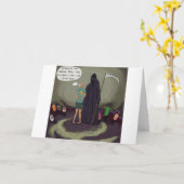 死神の真ん中に身を寄せおもしろいる カード (黄色い花)