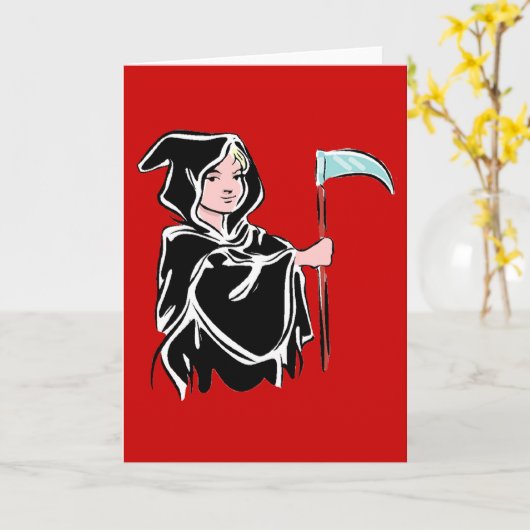 死神の若者 カード (黄色い花)