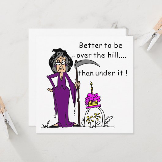 死神の誕生日のユーモア カード (正面/裏面インサイチュ)