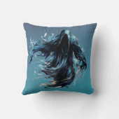 死神の青と黒の不気味なハロウィーン クッション (裏面)