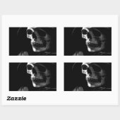 死神の骷髏 長方形シール (シート)