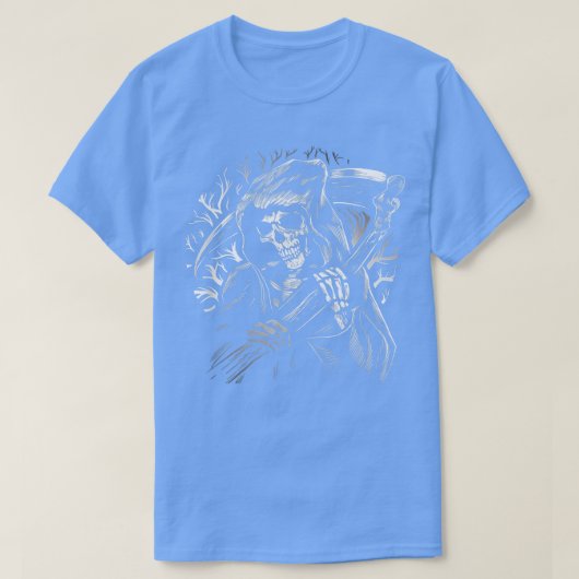 死神は死の死骸骨ハロウィーンGをscythe死の死 Tシャツ (デザイン正面)