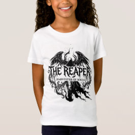 死神ゴシックタイポグラフィとダークエンジェルアート Tシャツ