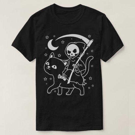 死神ゴシック服パンクエモキャット死神 Tシャツ (デザイン正面)