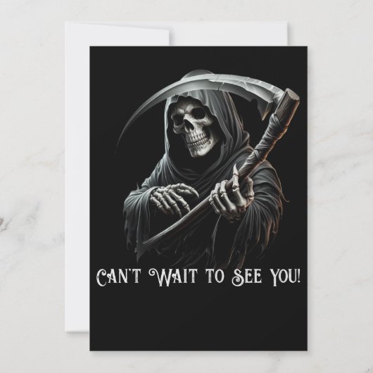 死神サプライズ任意の年齢の誕生日パーティー 招待状 (裏面)