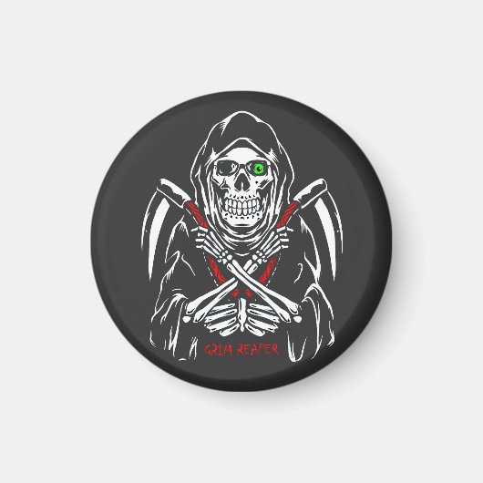 死神スキザ死のスケルトンの骨ハロウィーン マグネット (正面)