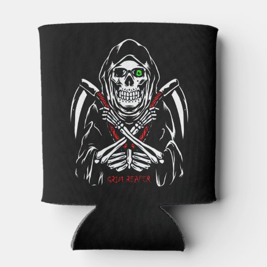 死神スキザ死のスケルトンの骨ハロウィーン 缶クーラー (裏面)