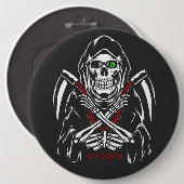 死神スキザ死のスケルトンの骨ハロウィーン 缶バッジ (正面&裏面)