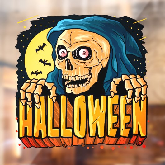 死神ドクロ ホラー ハロウィン ウィンドウサイン (シート2)