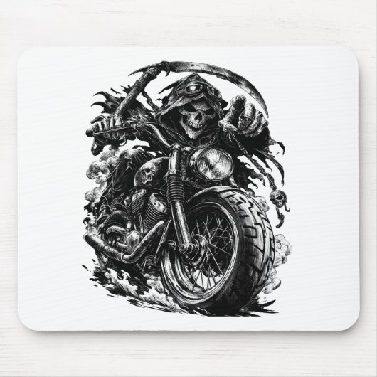 死神バイクライダーイラスト マウスパッド (正面)