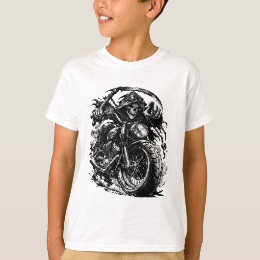死神バイクライダーイラスト Tシャツ (正面)