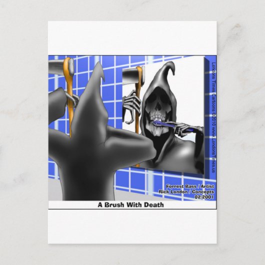 死神ブラシW/Death Teesマおもしろいグ&ギフト ポストカード (正面)