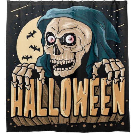 死神ホラーハロウィーン シャワーカーテン (正面)
