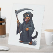 死神ロットワイラー犬 台座サイン (インサイチュ)