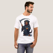 死神ロットワイラー犬 Tシャツ (正面フル)