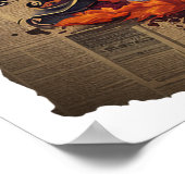 死神ヴィンテージスタイル新聞ハロウィーン ポスター (角)