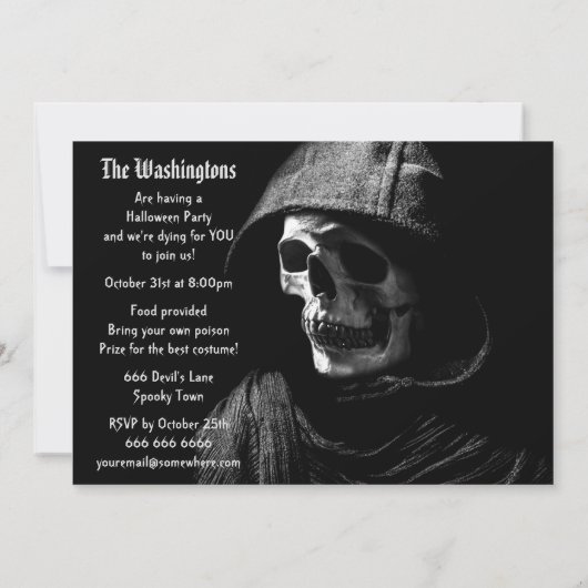 死神不気味撮影ハローウィンパーティ 招待状 (裏面)