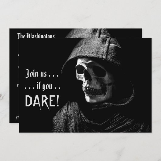 死神不気味撮影ハローウィンパーティ 招待状 (正面/裏面)