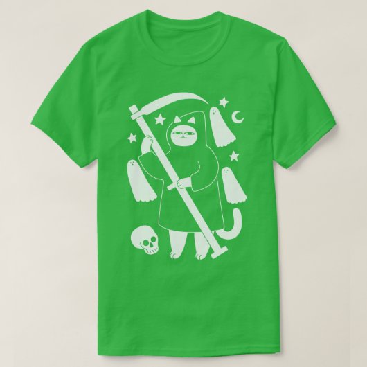 死神不気味猫 Tシャツ (デザイン正面)