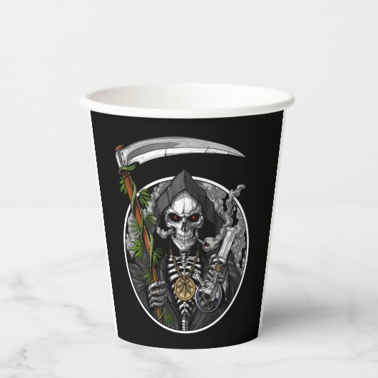 死神喫煙雑草紙カップ 紙コップ (正面)