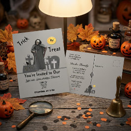 死神墓地ハロウィン インビテーションポストカード