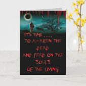 死神血ハロウィーンカード カード (黄色い花)